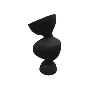 ALLONISOS ΒΑΖΟ 22x17x40cm POLYRESIN ΜΑΥΡΟ