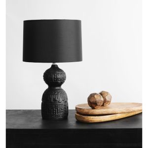 MOA ΦΩΤΙΣΤΙΚΟ ΕΠΙΤΡΑΠΕΖΙΟ 11x11x41cm ΚΕΡΑΜΙΚΟ ΜΑΥΡΟ ΥΦΑΣΜΑ ΜΑΥΡΟ