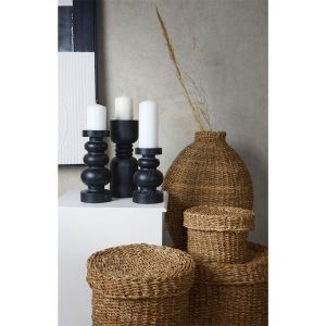 MOMA ΚΗΡΟΠΗΓΙΟ 13x13x30cm ΞΥΛΟ ΜΑΥΡΟ