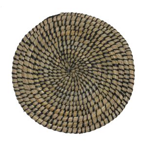 KENYA ΣΟΥΠΛΑ 35x35x1cm KANSGRASS ΦΥΣΙΚΟ ΜΑΥΡΟ PVC