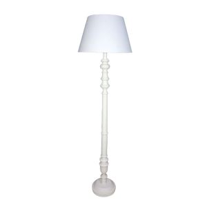 VICTORIEN ΦΩΤΙΣΤΙΚΟ ΕΠΙΔΑΠΕΔΙΟ 25x25x163cm ΞΥΛΟ ΛΕΥΚΟ ΥΦΑΣΜΑ ΛΕΥΚΟ