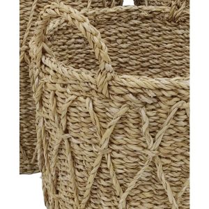 ALMAR ΚΑΛΑΘΙ ΑΠΟΘΗΚΕΥΣΗΣ SET 3ΤΜΧ 36x36x30cm SEAGRASS ΦΥΣΙΚΟ