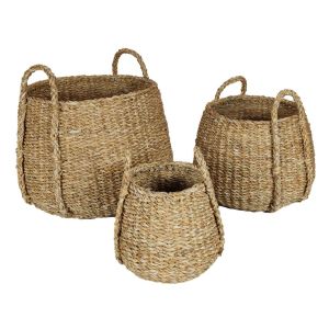 ALMAR ΚΑΛΑΘΙ ΧΕΡΟΥΛΙ SET 3ΤΜΧ 45x45x30cm SEAGRASS ΦΥΣΙΚΟ