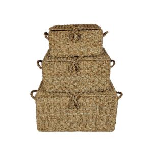 ALMAR ΚΟΥΤΙ ΑΠΟΘΗΚΕΥΣΗΣ SET 3ΤΜΧ 50x34x25cm SEAGRASS ΦΥΣΙΚΟ ΣΙΔΕΡΟ