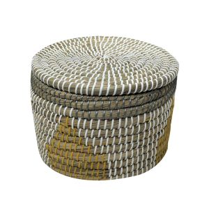 KAIA_L ΚΑΛΑΘΙ ΜΕ ΚΑΠΑΚΙ 35x35x25cm KANSGRASS ΠΟΛΥΧΡΩΜΟ PVC