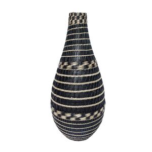 JABBAR ΒΑΖΟ 25x25x50cm BAMBOO ΜΑΥΡΟ ΦΥΣΙΚΟ SEAGRASS