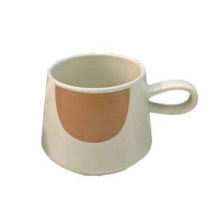 SCANDI ΚΟΥΠΑ 8x8x8cm NEW BONE CHINA ΛΕΥΚΟ ΜΠΕΖ