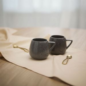 STONE ΚΟΥΠΑ 7x7x9cm STONEWARE ΓΚΡΙ ΑΝΟΙΧΤΟ ΜΑΥΡΟ ΛΕΥΚΟ