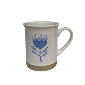 YDRA ΚΟΥΠΑ 10x10x12cm STONEWARE ΛΕΥΚΟ ΓΑΛΑΖΙΟ ΜΠΕΖ