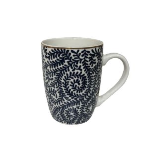 FLEUR ΚΟΥΠΑ 8x8x11cm NEW BONE CHINA ΛΕΥΚΟ ΜΠΛΕ ΧΡΥΣΟ