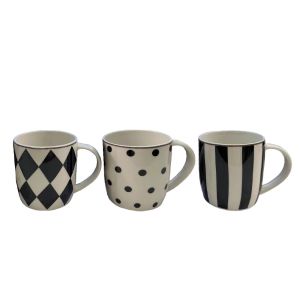 JOLIE ΚΟΥΠΑ ESPRESSO SET 6ΤΜΧ 7x5.1x6.8cm NEW BONE CHINA ΛΕΥΚΟ ΜΑΥΡΟ ΧΡΥΣΟ