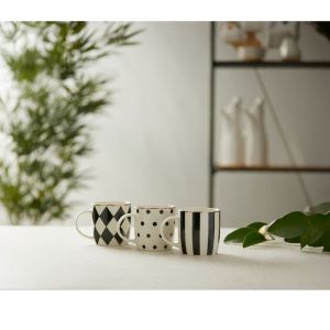 JOLIE ΚΟΥΠΑ ESPRESSO SET 6ΤΜΧ 7x5.1x6.8cm NEW BONE CHINA ΛΕΥΚΟ ΜΑΥΡΟ ΧΡΥΣΟ