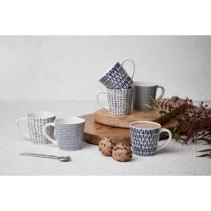 BLOMUS ΚΟΥΠΑ ESPRESSO SET 6ΤΜΧ 9.5x6.5x5cm NEW BONE CHINA ΛΕΥΚΟ ΜΠΛΕ