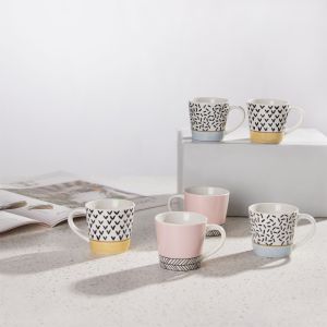 HAPPY ΚΟΥΠΑ ESPRESSO SET 6ΤΜΧ 9.5x6.5x5cm NEW BONE CHINA ΠΟΛΥΧΡΩΜΟ