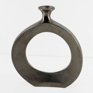 ABSTRACT CIRCLE ΒΑΖΟ 37x5x45cm ΑΛΟΥΜΙΝΙΟ SILVER NICKEL