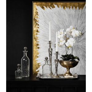 SHIRAN ΜΠΟΥΚΑΛΑ 10x10x37cm ΓΥΑΛΙ ΔΙΑΦΑΝΟ SILVER ΑΛΟΥΜΙΝΙΟ