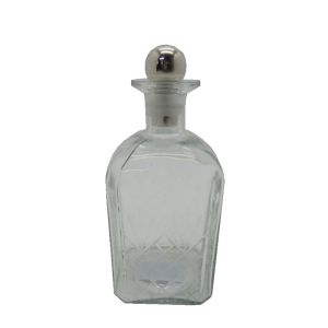 SHIRAN ΜΠΟΥΚΑΛΑ 10x10x26cm ΓΥΑΛΙ ΔΙΑΦΑΝΟ SILVER ΑΛΟΥΜΙΝΙΟ