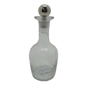 SHIRAN ΜΠΟΥΚΑΛΑ 12x12x27cm ΓΥΑΛΙ ΔΙΑΦΑΝΟ SILVER ΑΛΟΥΜΙΝΙΟ