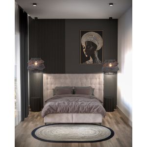 SHYLA ΧΑΛΙ ΣΑΛΟΝΙΟΥ ΟΒΑΛ 140x210cm ΓΙΟΥΤΑ ΦΥΣΙΚΟ ΜΑΥΡΟ ΒΑΜΒΑΚΙ