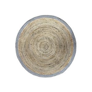 INES ΧΑΛΑΚΙ ΣΤΡΟΓΓΥΛΟ 120x120cm ΒΑΜΒΑΚΙ ΦΥΣΙΚΟ ΓΚΡΙ ΓΙΟΥΤΑ