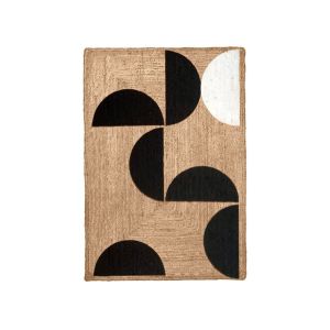 ANISA ΧΑΛΙ ΣΑΛΟΝΙΟΥ 140x210cm ΒΑΜΒΑΚΙ ΦΥΣΙΚΟ ΜΑΥΡΟ ΓΙΟΥΤΑ ΛΕΥΚΟ