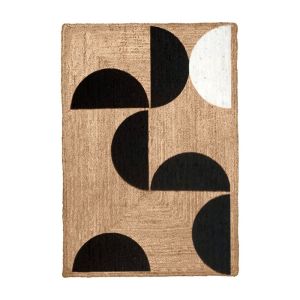 ANISA ΧΑΛΙ ΣΑΛΟΝΙΟΥ 200x300cm ΒΑΜΒΑΚΙ ΦΥΣΙΚΟ ΜΑΥΡΟ ΓΙΟΥΤΑ ΛΕΥΚΟ