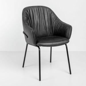 TOSCA ΚΑΡΕΚΛΑ ΠΟΛΥΘΡΟΝΑ ΓΚΡΙ ΜΑΥΡΟ ΜΑΤ 62x63x90.5cm