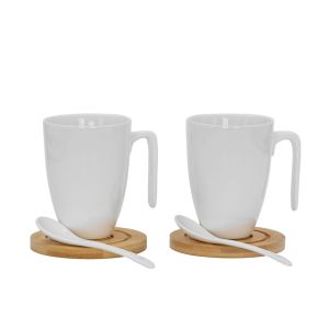 CURVE ΚΟΥΠΑ 22x22x8cm ΠΟΡΣΕΛΑΝΗ ΛΕΥΚΟ ΦΥΣΙΚΟ BAMBOO