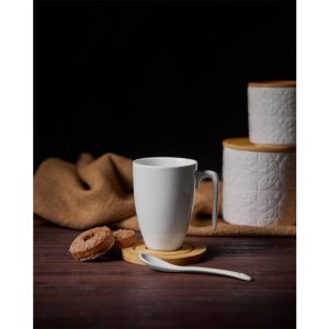 CURVE ΚΟΥΠΑ 22x22x8cm ΠΟΡΣΕΛΑΝΗ ΛΕΥΚΟ ΦΥΣΙΚΟ BAMBOO