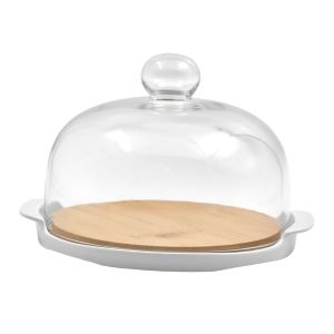 CURVE ΚΟΥΠ ΜΕ ΚΑΠΑΚΙ 25x22x14cm ΠΟΡΣΕΛΑΝΗ ΛΕΥΚΟ ΦΥΣΙΚΟ BAMBOO