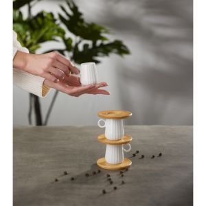 RIPPLE ΚΟΥΠΑ ESPRESSO SET 6ΤΜΧ 26x23x6cm ΠΟΡΣΕΛΑΝΗ ΛΕΥΚΟ ΦΥΣΙΚΟ BAMBOO