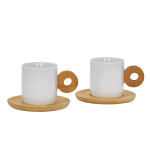 NORDIC ΚΟΥΠΑ 20x14x7cm ΠΟΡΣΕΛΑΝΗ ΛΕΥΚΟ ΦΥΣΙΚΟ BAMBOO