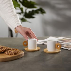 NORDIC ΚΟΥΠΑ 20x14x7cm ΠΟΡΣΕΛΑΝΗ ΛΕΥΚΟ ΦΥΣΙΚΟ BAMBOO