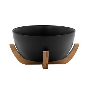 CURVE ΜΠΩΛ ΣΕΡΒΙΡΙΣΜΑΤΟΣ 23x23x13cm ΠΟΡΣΕΛΑΝΗ ΜΑΥΡΟ ΦΥΣΙΚΟ BAMBOO