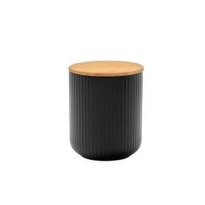 RIPPLE ΔΟΧΕΙΟ ΑΠΟΘΗΚΕΥΣΗΣ ΜΕ ΚΑΠΑΚΙ 10x10x12cm ΠΟΡΣΕΛΑΝΗ ΜΑΥΡΟ ΦΥΣΙΚΟ BAMBOO