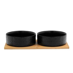 FLEURS ΜΠΩΛ 30x15x5.5cm ΠΟΡΣΕΛΑΝΗ ΜΑΥΡΟ ΦΥΣΙΚΟ BAMBOO