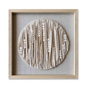PURE NATURE ΠΙΝΑΚΑΣ ΔΙΑΚΟΣΜΗΣΗΣ 60x60x4cm ΥΦΑΣΜΑ ΜΠΕΖ ΓΥΑΛΙ ΦΥΣΙΚΟ