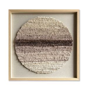 EARTHSCAPE ROUND ΠΙΝΑΚΑΣ ΔΙΑΚΟΣΜΗΣΗΣ 80x80x4cm ΧΑΡΤΙ ΜΠΕΖ ΚΑΦΕ ΓΥΑΛΙ ΦΥΣΙΚΟ