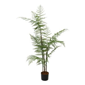 HERICIUM FERN ΔΕΝΤΡΟ ΤΕΧΝΗΤΟ ΣΕ ΓΛΑΣΤΡΑ 130cm PVC ΠΡΑΣΙΝΟ ΜΑΥΡΟ ΤΣΙΜΕΝΤΟ