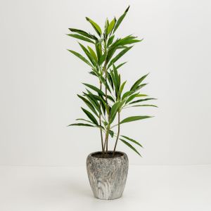 VELVET TREE ΔΕΝΤΡΟ ΤΕΧΝΗΤΟ ΣΕ ΓΛΑΣΤΡΑ 120cm PVC ΠΡΑΣΙΝΟ ΜΑΥΡΟ ΤΣΙΜΕΝΤΟ