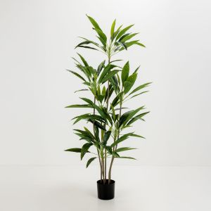 VELVET TREE ΔΕΝΤΡΟ ΤΕΧΝΗΤΟ ΣΕ ΓΛΑΣΤΡΑ 140cm PVC ΠΡΑΣΙΝΟ ΜΑΥΡΟ ΤΣΙΜΕΝΤΟ