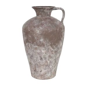DIROS ΒΑΖΟ 25x25x42cm ΜΕΤΑΛΛΟ ΚΑΦΕ ΛΕΥΚΟ