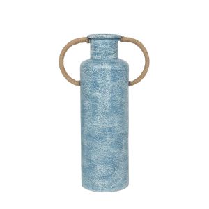 ATLANTIC ΒΑΖΟ 26x14x44cm ΜΕΤΑΛΛΟ ΜΠΛΕ ΛΕΥΚΟ ΣΧΟΙΝΙ ΦΥΣΙΚΟ