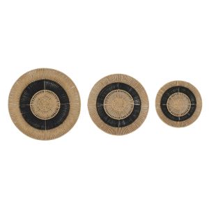 NUBIA ΔΙΑΚΟΣΜΗΤΙΚΟ ΤΟΙΧΟΥ SET 3ΤΜΧ 60x60x5cm ΜΕΤΑΛΛΟ ΜΑΥΡΟ ΦΥΣΙΚΟ ΧΑΡΤΙ