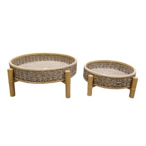 CORDA ΔΙΣΚΟΣ 51x51x19cm ΞΥΛΟ ΕΛΑΤΟΥ WHITE WASHED ΦΥΣΙΚΟ ΣΧΟΙΝΙ