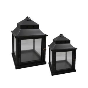 NUBIA ΦΑΝΑΡΙ 36x36x58cm ΜΕΤΑΛΛΟ ΜΑΥΡΟ ΞΥΛΟ ΕΛΑΤΟΥ