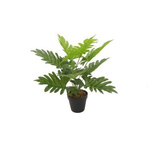 PHILODENDRON ΦΥΤΟ ΤΕΧΝΗΤΟ ΣΕ ΓΛΑΣΤΡΑ 45cm PEVA ΠΡΑΣΙΝΟ
