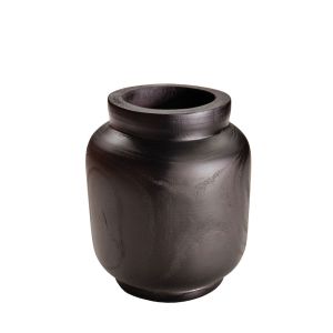 NUBIA ΒΑΖΟ 19x19x22cm ΞΥΛΟ ΜΑΥΡΟ