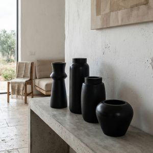 NUBIA ΒΑΖΟ 13x13x22cm ΞΥΛΟ ΜΑΥΡΟ
