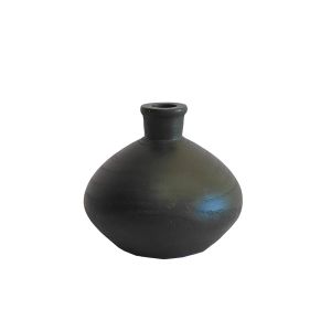NUBIA ΒΑΖΟ 17x17x16cm ΞΥΛΟ ΜΑΥΡΟ